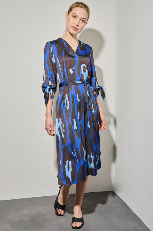 Abstract Animal Crepe de Chine Midi Dress | Ming Wang